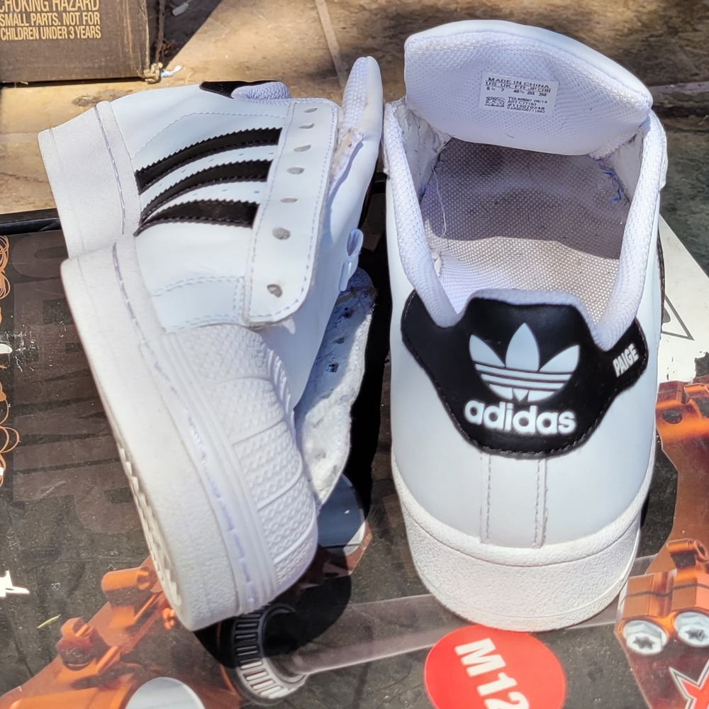 Adidas Superstar Men's size 8½ US 42 EU White Black Custom - Picture 13 of 16